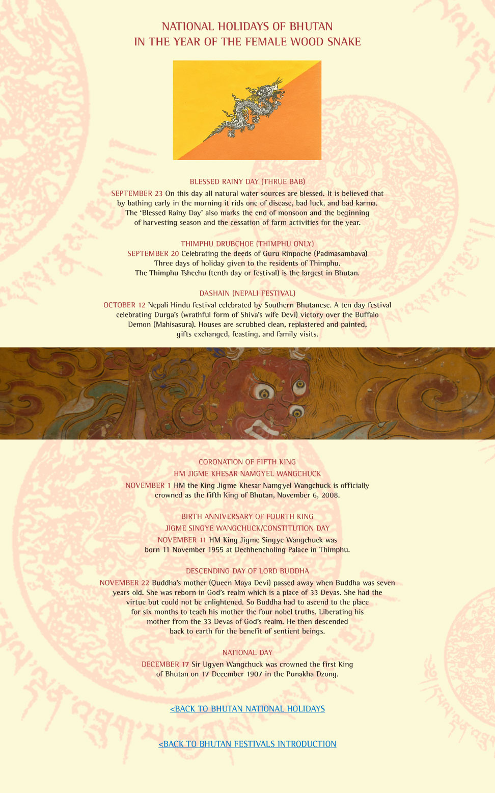 Bhutan National Holidays