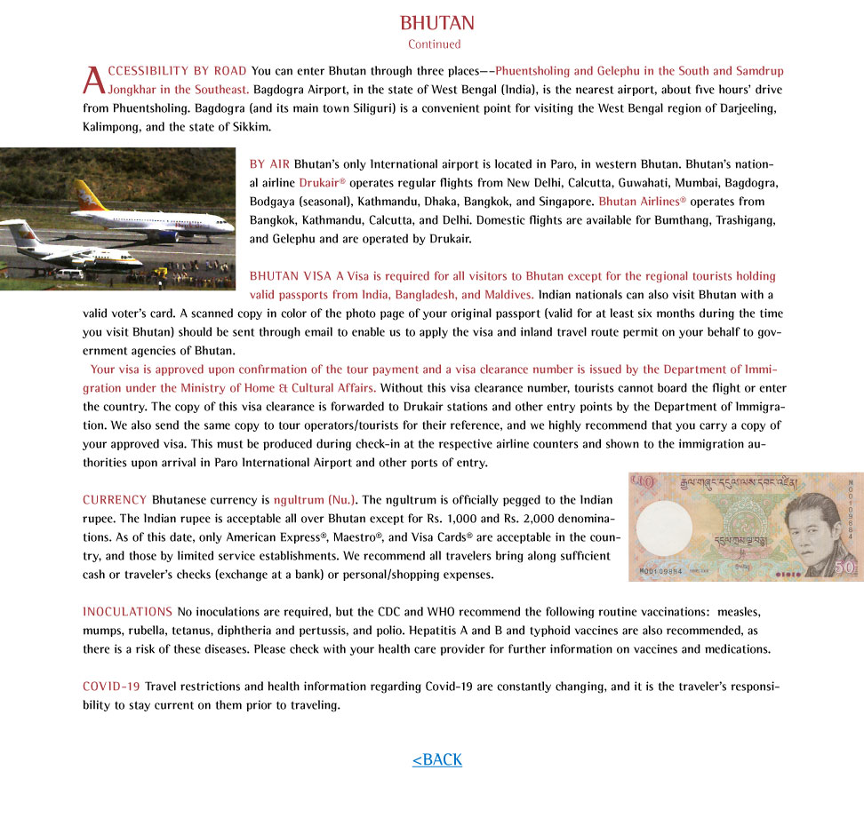 Airlines, Visa, Currency, Inoculations